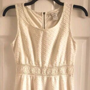 Sleeveless Off-white Cream Dress American Rag Summer Sundress Lace Texture Large